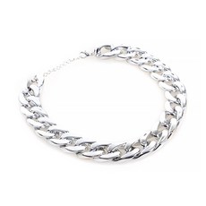 알럽펫 반려동물 체인 목걸이, 실버, 1개