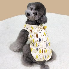 Dr.Blank寵物Blank Dog森林圖案棉質背心, 象牙