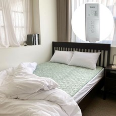 韓國 Tendre 可水洗無電磁波復古花卉碳素電熱墊, 綠色, 雙人(145 x 195cm)