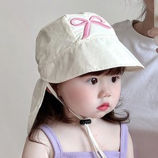 우주아이 여아용 밀키리본 플랩캡
