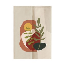 A-hope 粉米色調感性印花隔間門簾 雙開式, 款式 01