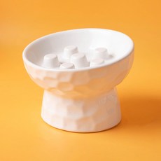 PASTEL PET 寵物防噎陶瓷食碗 FREE(14.8 x 11 cm), 1個, 白色