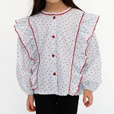 Neuel 女童格紋花朵長袖襯衫