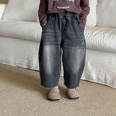 Starbean 兒童寬版刺繡口袋牛仔褲