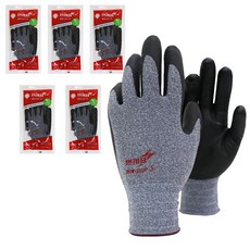 번개표 번개그립 코팅 작업장갑 M S1, 차콜그레이, 5세트