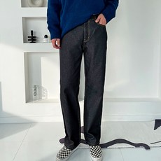 直筒寬版丹寧褲 216