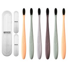 Market A蜂巢手柄牙刷 隨機出貨 6入+收納盒 3入, 1套