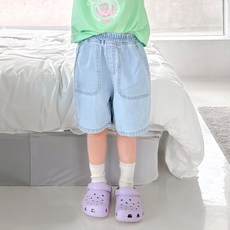 아도르베베 아동용 5부 데님 팬츠