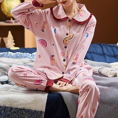 Estella Taco 荷葉邊孕婦睡衣上下套裝 PJM406