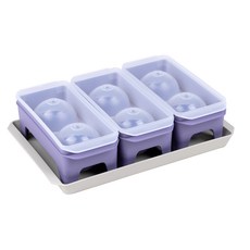 incoc 大冰塊模具 3入 + 托盤組, 紫色, 1套