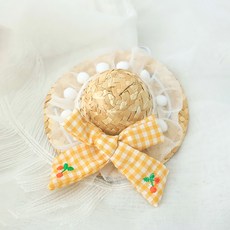 파스텔펫 반려동물 리본 레이스 밀짚모자, 타입D, 1개