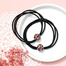 水鑽球髮圈 2入