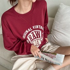 NANING9 女款 Nukao 印花大學T