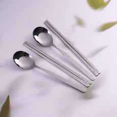 RAONNURI 兒童用可愛小熊全不鏽鋼餐具組, 單一顏色, 湯匙 2p + 筷子 2p