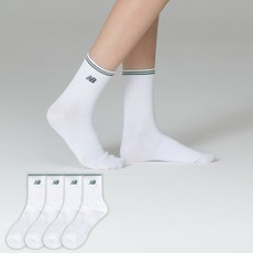 뉴발란스 여성용 투링글 자수 로고 중목 양말 4켤레