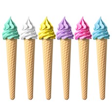 甜美冰淇淋橡皮擦6件組, 混色, 1套