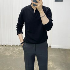 Adore Classic 男士 Paulo V領亨利領針織長袖T恤