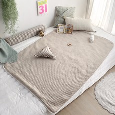 쁘리엘르 베이비슈 피그먼트 아사 유아 누비 방수패드, 베이지, 1개