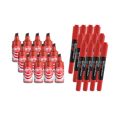 MONAMI 慕那美 麥克筆+雙頭記號筆, 紅色（方尖），紅色（油性魔力）, 1套