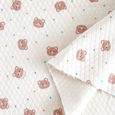 寬幅有機可可熊針織布料, 絎縫針織布 可可熊, 1個
