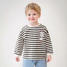 몰리멜리 아동용 해피 댕댕 스트라이프 티셔츠
