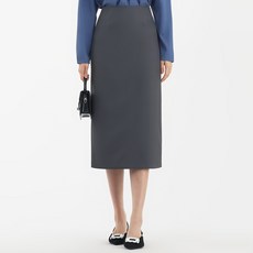 엘쏘 하이웨스트 세미 오피스 정장 H라인 슬림 미디 롱 스커트