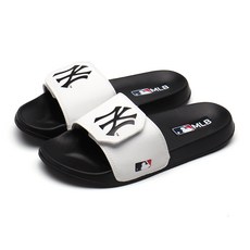 MLB 紐約洋基隊柔軟魔鬼氈拖鞋, 白色, 250