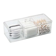 長方形化妝小物收納盒 3格, 單一顏色, 1個