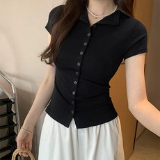 Awesomeful 女款 Magna 修身鈕扣短袖T恤 A25SMT031103