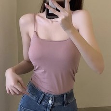 피어니스트 여성용 패드 슬림핏 나시 티셔츠