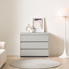 3자 낮은 서랍 방문설치, 그레이, 3단