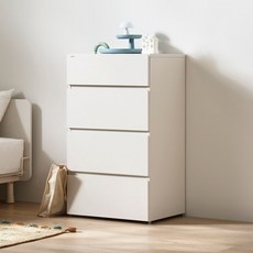 일룸 로이모노 서랍장 방문설치, 웜화이트, 4단