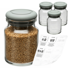 mir Hexa Pantry 矽膠密封調味罐 150ml x 4入 + 香草圓形深綠色蓋 4入 + 8種調味標籤組, 1套, 調味罐 150ml(4入) + 香草圓形蓋(4入) + 8種調味標籤
