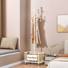 Icozy 附籃衣架 掛衣架, 白色