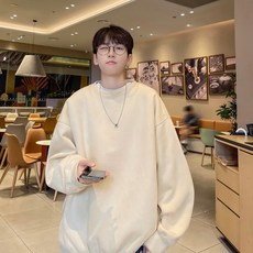 Starbean 男士寬鬆版卡通圓領大學T