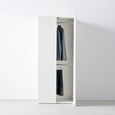 웰퍼니쳐 담우 2단 행거형 800 옷장 방문설치, 화이트
