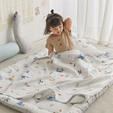 쉬즈홈 국내제조 인견 유아 여름이불, 다이노 블루