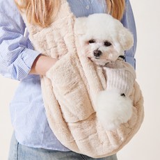 REDPUPPY 寵物保暖斜背包, 牛奶米色, 1個