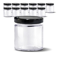 mir 玻璃瓶 迷你圓形紋理 黑色, 12個, 100ml