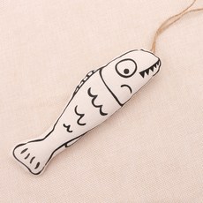 시슨드시마이펫 고양이 장난감 캣닢 애착인형 뚱뚱한 물고기, 혼합색상, 1개