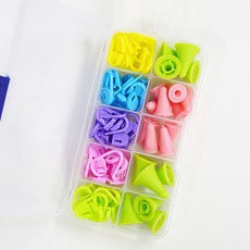 Knitt 段數標記 + 織針帽 編織工具組, 混和色, 1套