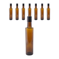 棕色摩登圓形專用蓋油瓶, 8入, 300毫升