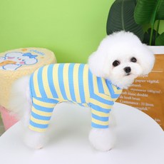 PASTEL PET 寵物配色條紋連身衣, 1個, 黃色
