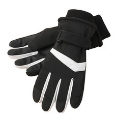 Alode男性簡約格紋圖案滑雪手套, 黑色, 1個