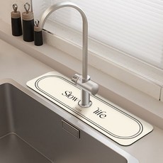 Deisoy 矽藻土浴室廚房基本水龍頭墊 61 x 10 厘米, 18生命米色, 1個