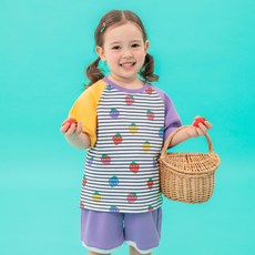 멜리코코 아동용 알록달록 딸기 배색 상하의 세트