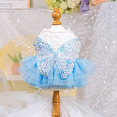 Wavy Days 寵物蝴蝶仙女洋裝, 1個, 天藍色