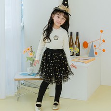 Lala Amang 女童金色櫻桃圖案內搭褲裙