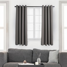 Lifegd100 孔眼式遮光短窗簾 2入, 摩卡色