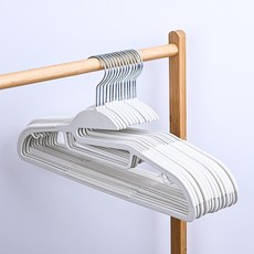 solve living 粉彩領口防變形防滑衣架, 白色, 20個